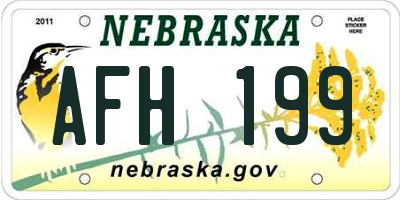 NE license plate AFH199