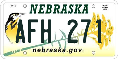 NE license plate AFH271