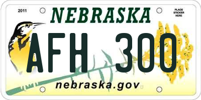 NE license plate AFH300