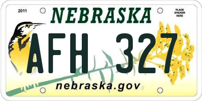 NE license plate AFH327