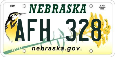 NE license plate AFH328