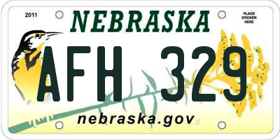 NE license plate AFH329