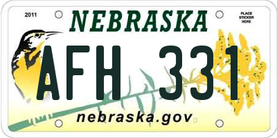 NE license plate AFH331