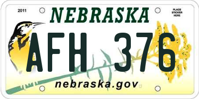 NE license plate AFH376