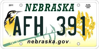 NE license plate AFH391