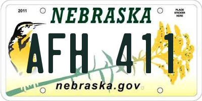 NE license plate AFH411