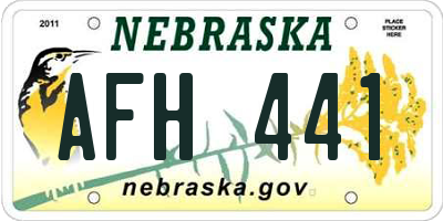 NE license plate AFH441