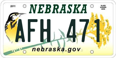 NE license plate AFH471