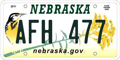 NE license plate AFH477
