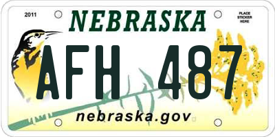 NE license plate AFH487