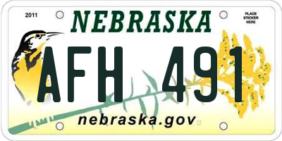 NE license plate AFH491