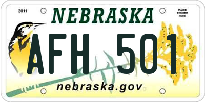 NE license plate AFH501