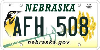 NE license plate AFH508