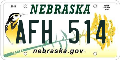 NE license plate AFH514