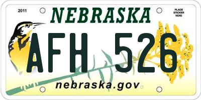 NE license plate AFH526