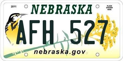 NE license plate AFH527