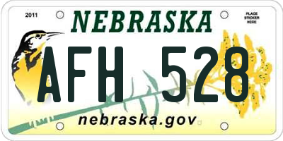 NE license plate AFH528