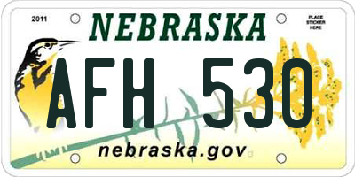 NE license plate AFH530