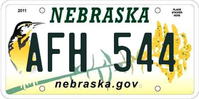 NE license plate AFH544