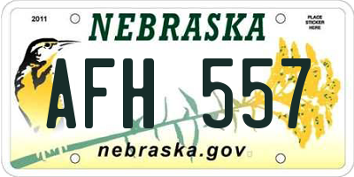 NE license plate AFH557