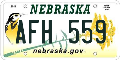 NE license plate AFH559