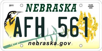 NE license plate AFH561