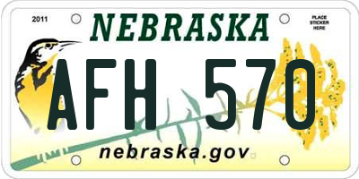 NE license plate AFH570