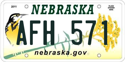 NE license plate AFH571