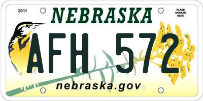 NE license plate AFH572