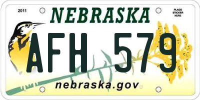 NE license plate AFH579