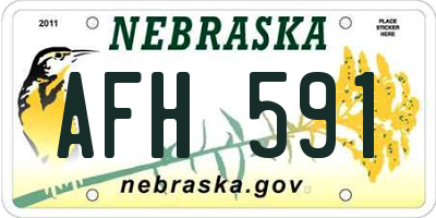 NE license plate AFH591