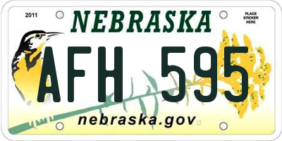 NE license plate AFH595