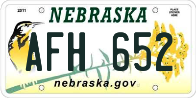 NE license plate AFH652