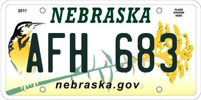 NE license plate AFH683