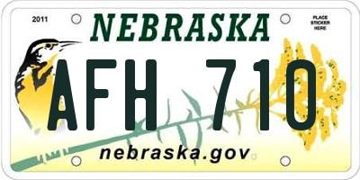 NE license plate AFH710