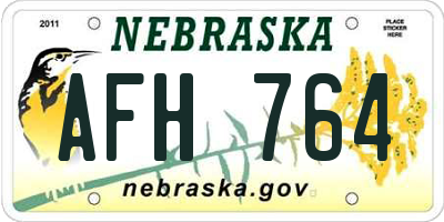 NE license plate AFH764