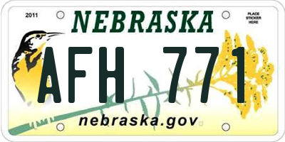 NE license plate AFH771