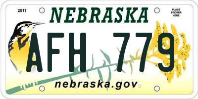 NE license plate AFH779