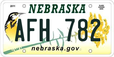 NE license plate AFH782