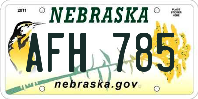 NE license plate AFH785