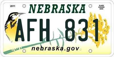 NE license plate AFH831