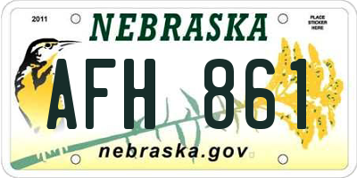 NE license plate AFH861