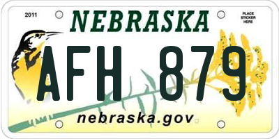 NE license plate AFH879