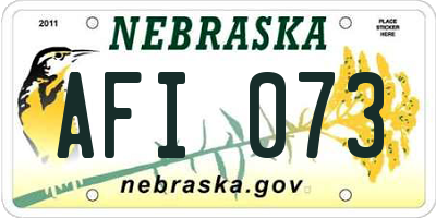 NE license plate AFI073