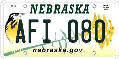 NE license plate AFI080