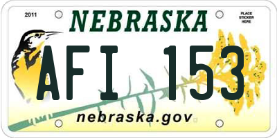 NE license plate AFI153