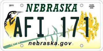 NE license plate AFI171