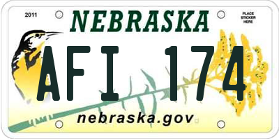 NE license plate AFI174