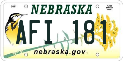 NE license plate AFI181