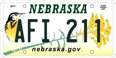 NE license plate AFI211